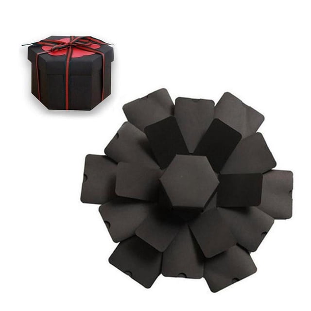 Preciosa caja de álbum de fotos para pareja con diseño de explosión sorpresa: perfecta para aniversarios, San Valentín y decoraciones para fiestas en casa. Incluye caja hexagonal multicapa.
