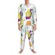 thumbnail image 3 of Balery Orange Green Avocado Pijama para Hombre de Dos Piezas con Manga Larga, Conjunto de Dormir y Descanso Suave con Bolsillos-Large, 3 of 7