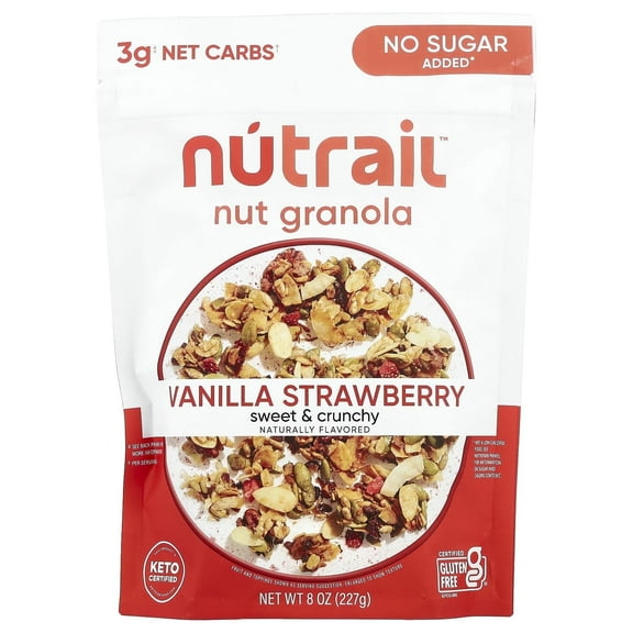 NuTrail, Nut Granola, Vanilla Strawberry, 8 oz Pack of 4