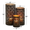 thumbnail image 4 of DecMode 3 Holder Dark Brown Metal Geometric Decorative Candle Lantern, Set of 3, 4 of 11