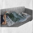 thumbnail image 6 of Nature Soft Flannel Fleece Throw Blanket, Winter Forest with Frozen Snowy Foliage Grass Icy Tree Branches Lake Scenery, Cozy Plush for Indoor and Outdoor Use, 70" x 90", Turquoise White, by Ambesonne, 6 of 6