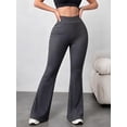 thumbnail image 4 of DENTOYOU Womens Crossover Yoga Pants High Waisted Flare Leggings Tummy Control Bootcut Workout Pants Casual Athletic Leggings Grey M, 4 of 8