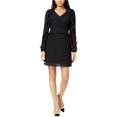 thumbnail image 1 of maison Jules Vestido ajustado y acampanado texturizado con volantes para mujer, negro, XX-Small, 1 of 1
