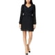thumbnail image 1 of maison Jules Vestido ajustado y acampanado texturizado con volantes para mujer, negro, XX-Small, 1 of 1