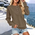 thumbnail image 5 of Jovrlynd Sweatshirt for Women Crewneck Long Sleeve Relaxed Fit Half Button Winter Sweatshirts Soft Comfy Pullover Tops 2026, S-2XL, 5 of 7