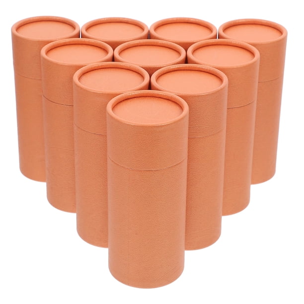 10 cajas de cartón vacías para tarros de papel kraft con tapa, para aceites esenciales, redondas, para té y especias