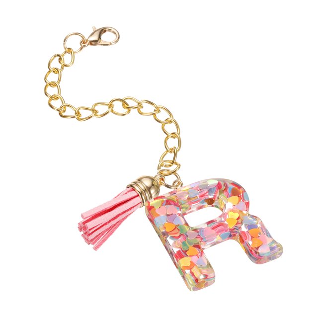 Accesorios de encanto de letra para taza de identificación de nombre ID, multicolor (Letra R)
