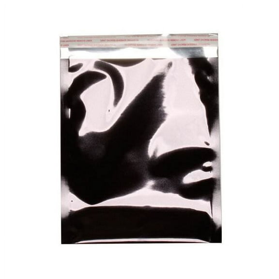 JAM Paper 6 1/4 x 7 7/8 Foil Envelopes, Black, 25/Pack, Peel & Seal