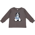 thumbnail image 3 of Inktastic B/W Parti Doodle Dog Boys or Girls Long Sleeve Toddler T-Shirt, 3 of 5
