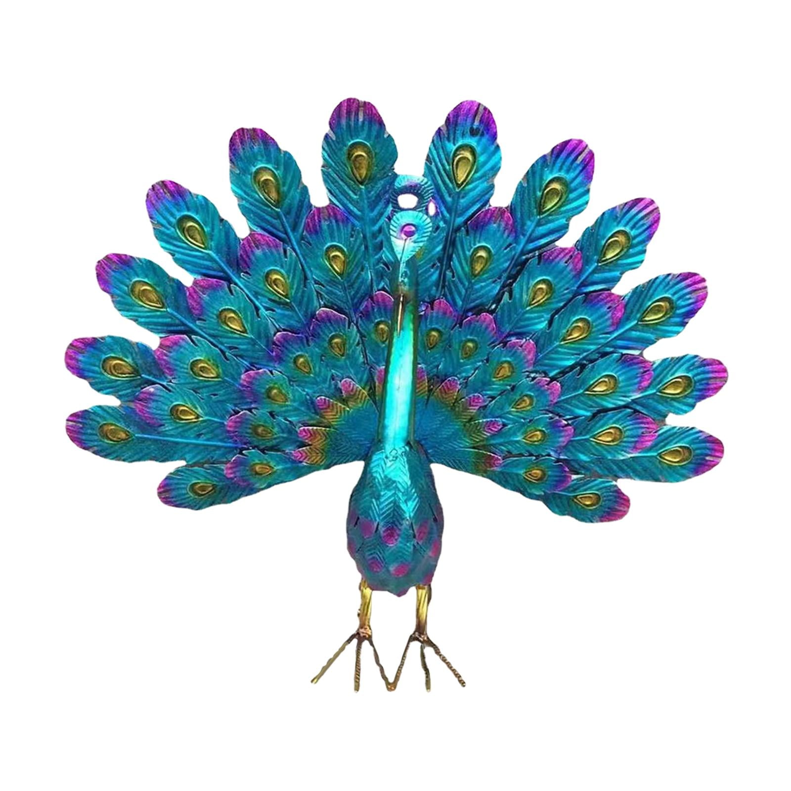 Realistic Peacock Outdoor Statues Lawn Decor Outdoor Decoration Peacock Decor Metal Peacock Decor for Indoor Outdoor Backgard Porch Gifts