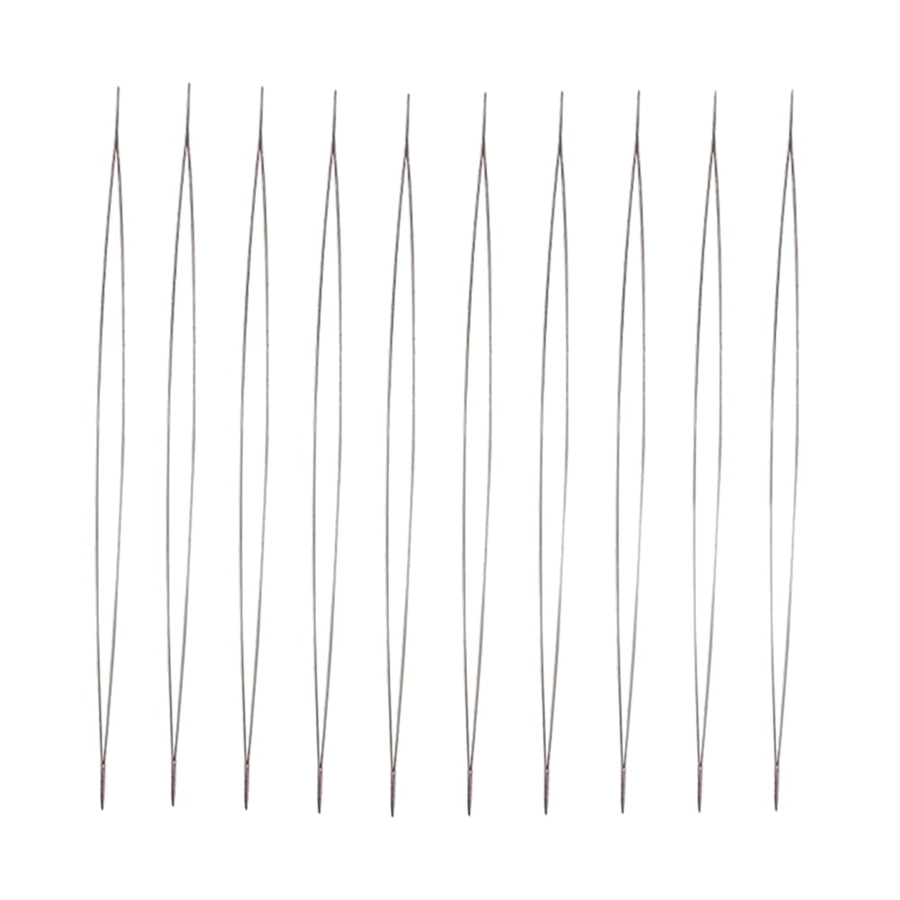 10PCS Thread Sewing Needles Opening Big Eye Bead Needle Diy Hand Tool Stainless Steel Large Big Eye Collapsible Embroidery Beading Needles