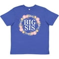 thumbnail image 3 of Inktastic Big Sis Rose Floral Wreath Sister Youth T-Shirt, 3 of 5