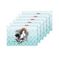 thumbnail image 4 of MKHERT Watercolor Rooster Win Over The Dog Moroccan Trellis Placemats Table Mats for Dining Room Kitchen Table Decoration 12x18 inch,Set of 6, 4 of 4