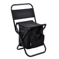 thumbnail image 4 of Silla de camping plegable, bolsa térmica, silla de pesca, contenedor de alimentos, taburete con respaldo portátil, taburete plegable para viajes, cocina, picnic Negro, 4 of 8