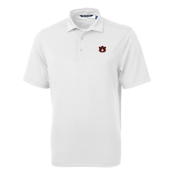 Men's Cutter & Buck White Auburn Tigers Virtue Eco Pique Recycled Polo