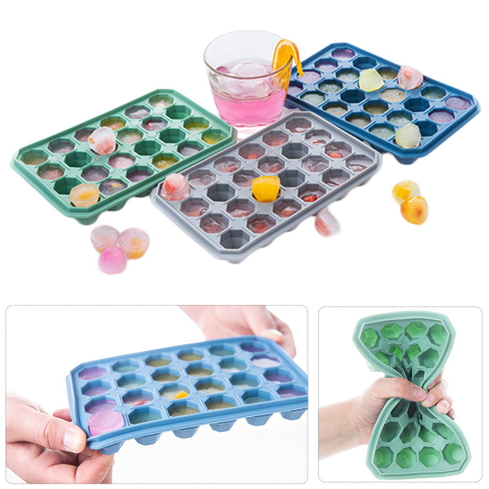 Buy TENEZA Silicone Ice Maker Tiny Ice Cube Trays Chocolate Mold Mould  Maker for Kitchen Bar Party Drinks 24 Grids Creative Small Ice Cube Mold  Square Shape Silicone Ice Tray (1 PCS)