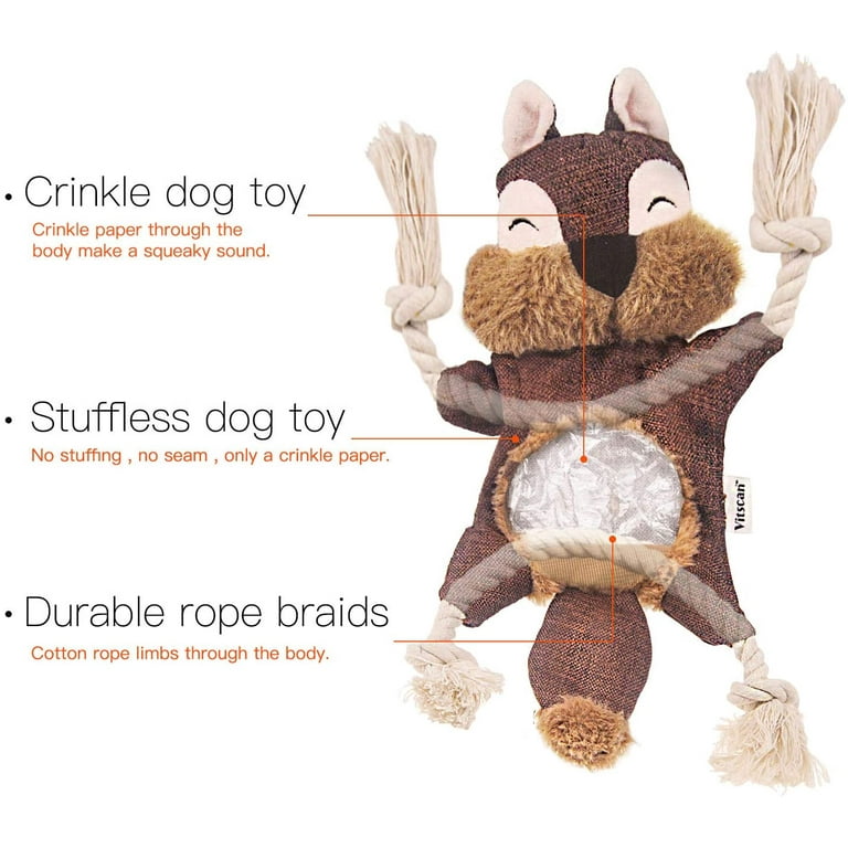 Stuffless Fox Squeaker Dog Toy