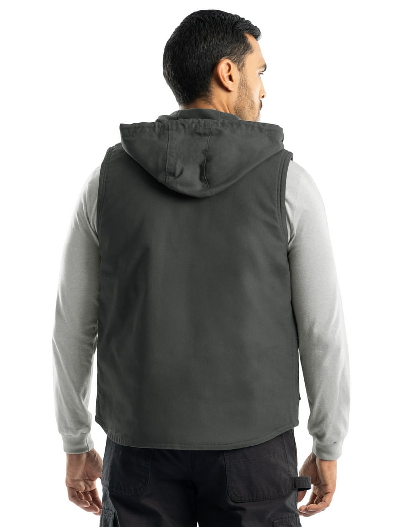Wrangler Workwear Men's Quilted Lined Hooded Duck Work Vest, Sizes