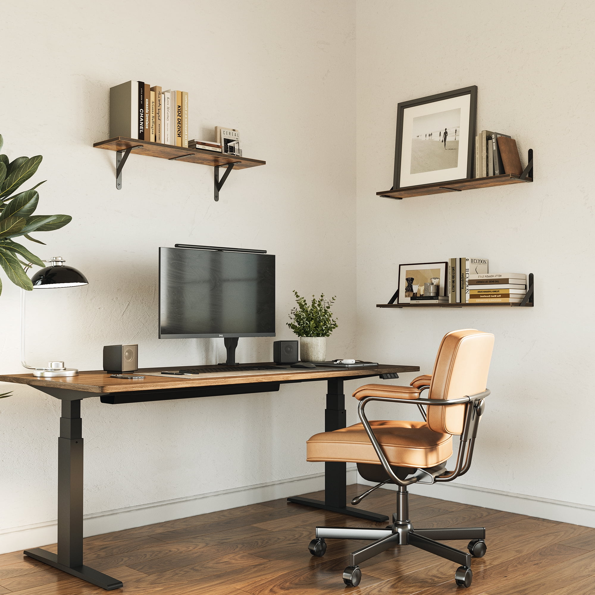 Farmhouse Floating Shelves for Wall 32″W x 8″D, Long Wall Mounted Shelves Set of 3
