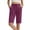 Hot Pink, variant on KIHOUT Women's Solid Color Knee-Length Casual Yoga Shorts Elastic Drawstring Waist Side Pockets Plus Size Athletic Lounge Shorts