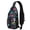 Black-14, variant on Deer Print Sling Backpack, Lightweight Crossbody Daypack with Nordic Buck Head Art, Vintage Woodland Hunting Pattern, Anti-theft Travel Bag for Hunter Lover, Gym, Forest Trip, Outdoor Use