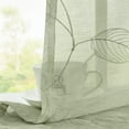thumbnail image 3 of Curtainking Kitchen Valance Leaf Embroidered Farmhouse Sheer Curtains Light Filtering 1 Panel Rod Pocket Small Drapes Sage Green 55" x 16", 3 of 7