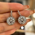 thumbnail image 2 of Meryn Jewel 1.95 Ct Round Cut Lab-Grown Diamond Halo Clip-On Earrings – 14K White Gold Plated Earring Stud Earrings – Elegant & Timeless Wedding Jewelry – Women’s Fine Gift Option, 2 of 3