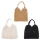 thumbnail image 1 of Bolso de paja hecho a mano, bolso de viaje para playa, bolso de red de pesca, bolso de compras tejido para mujer, 1 of 5