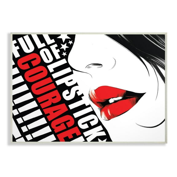 The Stupell Home Decor Collection Red and Black Full Of Lipstick Wall Art