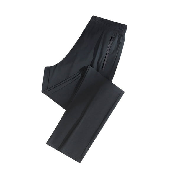 Hpapadks Casual Pants for Women Summer Sports Quick Dry Solid Elastic Waist Pocket Daily Wide Leg Pant Slacks for Women Black L