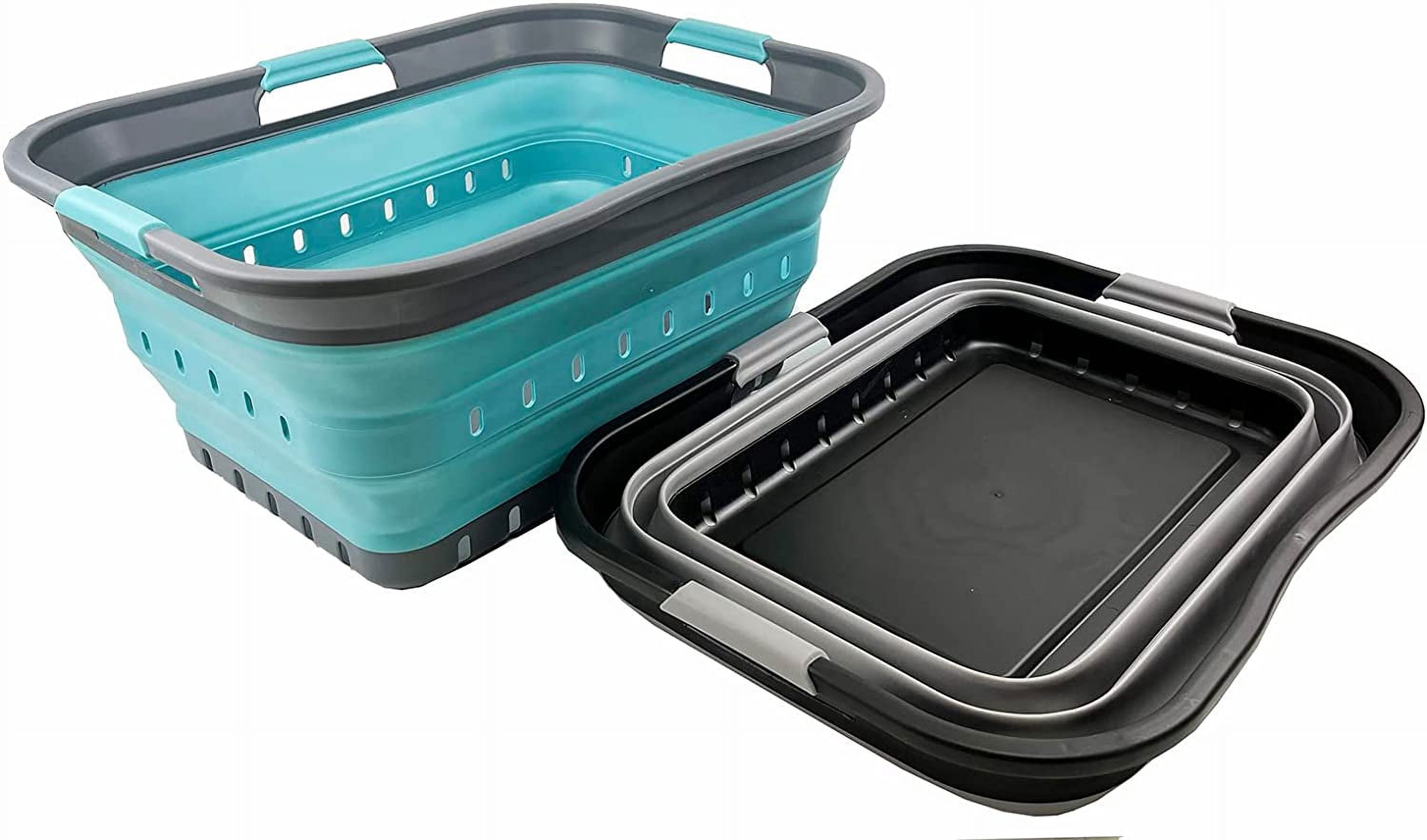 SAMMART 42L (11 gallon) Collapsible Plastic Laundry Basket - Foldable Pop Up Storage Container/Organizer - Portable Basket - Space Saving Hamper/Basket