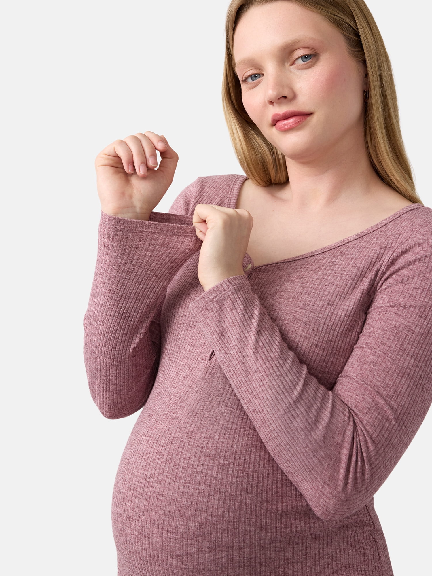 Ingrid & Isabel For Every Belly Women's Maternity Henley Shirt, Sizes S-XXL