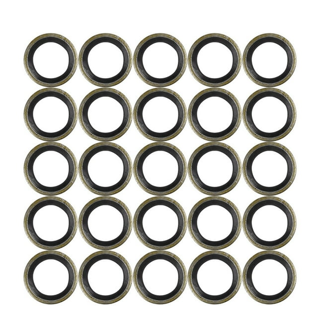 25Pcs Arandela Plana De Depósito De Aplastamiento De Drenaje De Aceite De Motor Tono Bronce M10