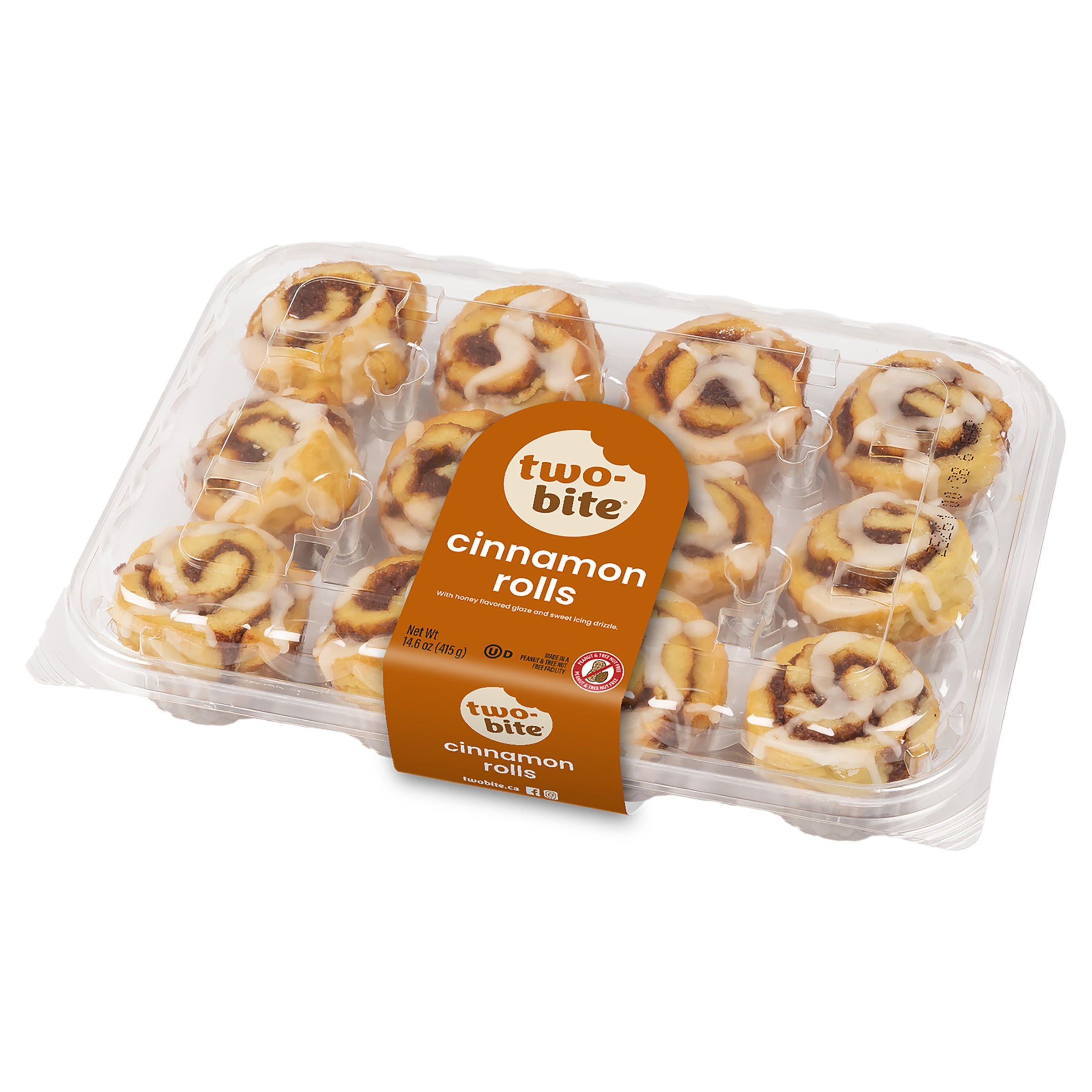 two-bite Mini Drizzled Cinnamon Rolls, 14.6 oz, 12 Count (Bakery Fresh, Pastry Goods)