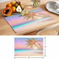 thumbnail image 6 of Coastal Placemats Set of 12 Seaside Palm Tree Summer Beach Purple Blue Place Mats Indoor Wipeable Table Mats Washable Cloth Dining Table Placemats for Kitchen Holiday Party Home Decor 13x19 Inch, 6 of 9