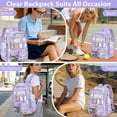 thumbnail image 6 of KOITHOT Clear Backpack Heavy Duty, Waterproof PVC Transparent Backpacks for Adults, Purple Book Bag for School Travel, 6 of 7