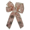 thumbnail image 4 of Northlight 14" x 9" Snowflake 6 Loop Christmas Bow Decoration - 14" x 9" Gray and White, 4 of 5
