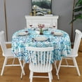 thumbnail image 2 of Colorful Tie Dye Pattern Round Tablecloth 60"x60",Wrinkle Wipeable Table Cloth for Kitchen Dining Room Picnic Patio Party, 2 of 6