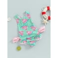 thumbnail image 3 of Suealasg Toddler Girl Summer One Piece Swimsuit Sleeveless Watermelon/Floral Print Swimwear 1T 2T 3T 4T 5T 6T Kids Little Girls Bathing Suit Beachwear, 3 of 7