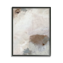 Stupell Industries Muted Neutral Painting Abstract Painting Black Framed Art Print Wall Art, 24 x 30