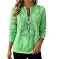 thumbnail image 4 of QQZ Quarter Zip Pullover Sweatshirt For Women, Printed V Neck Sweatshirts Fleece Long Sleeve Women's Fashion Hoodies & Sweatshirts, 4 of 7