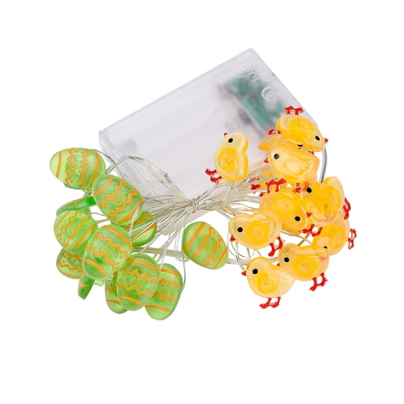 Bring your own three AA batteries[chick+Egg-3rice30lamp3Battery saving box]Carrot and bunny shaped Easter day decorative string lights3DEaster Egg Battery Box Easter Copper Wire Lamp