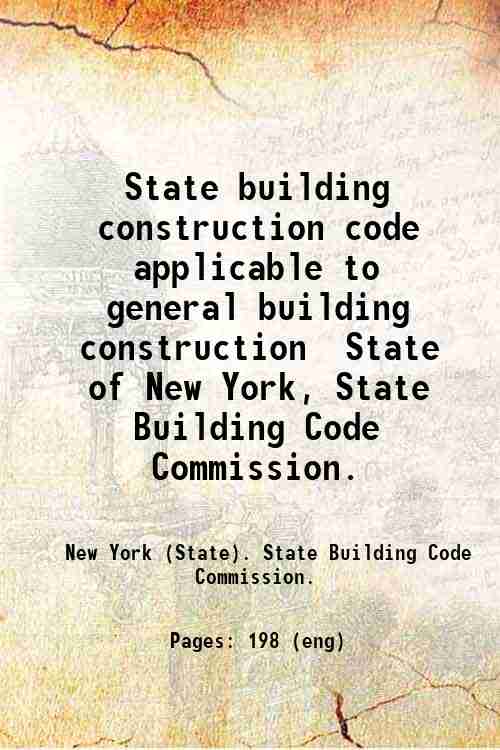State building construction code applicable to general building