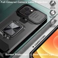 thumbnail image 6 of CoverON For Apple iPhone 13 Case and Screen Protector Tempered Glass, Card Slot holder KickStand Ring Phone Camera Cover, Black, 6 of 9