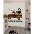 thumbnail image 4 of Halloween Shower Curtain Set ，Waterproof Fabric Shower Curtains Pumpkin Truck Black Cat Vintage Shower Curtains for Bathroom,Bathroom Decor 72"x84", 4 of 6
