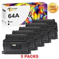 thumbnail image 1 of Toner Bank 5-Pack Compatible Toner Cartridge for HP CC364A 64A LaserJet P4014 P4015n P4015x P4515n P4515x (Black), 1 of 9