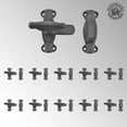 thumbnail image 2 of Renovators Supply Black Flip Door Latch 3" x 2" Antique Wrought Iron Small Metal Flip Sliding Latches forWindows or Cabinet Doors Rust Resistant Locks w/Screws Pack of 10, 2 of 6