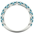 thumbnail image 5 of 3.13 ctw Wedding Band for Women - 18K White Gold Simulated Turquoise Stackable Eternity Ring, 5 of 6