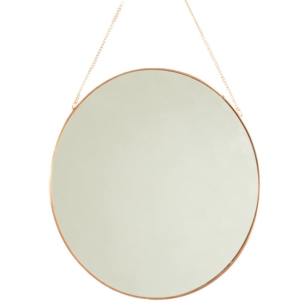Koyal Wholesale Wall Mirror with Detachable Hanging Chain (Rose Gold,  12-Inch Round)