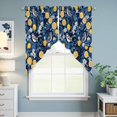 thumbnail image 6 of Swag Valance Curtains for Windows, Lemon Bird Light Filtering Kitchen Curtains with Rod Pocket, Blue Yellow Pastoral Flowers Plant Summer Window Treatment Valances for Living Room, 36x63 - 2 PCS, 6 of 9